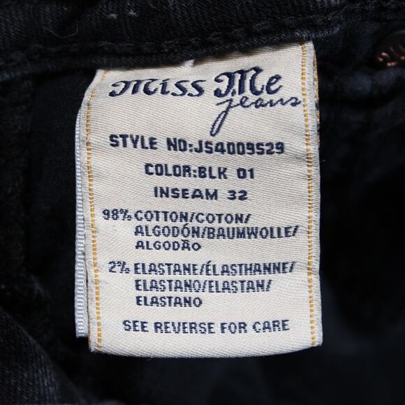Miss Me Jeans Women's 30x32 Black Skinny Flap Pockets Stretch - Picture 8 of 8